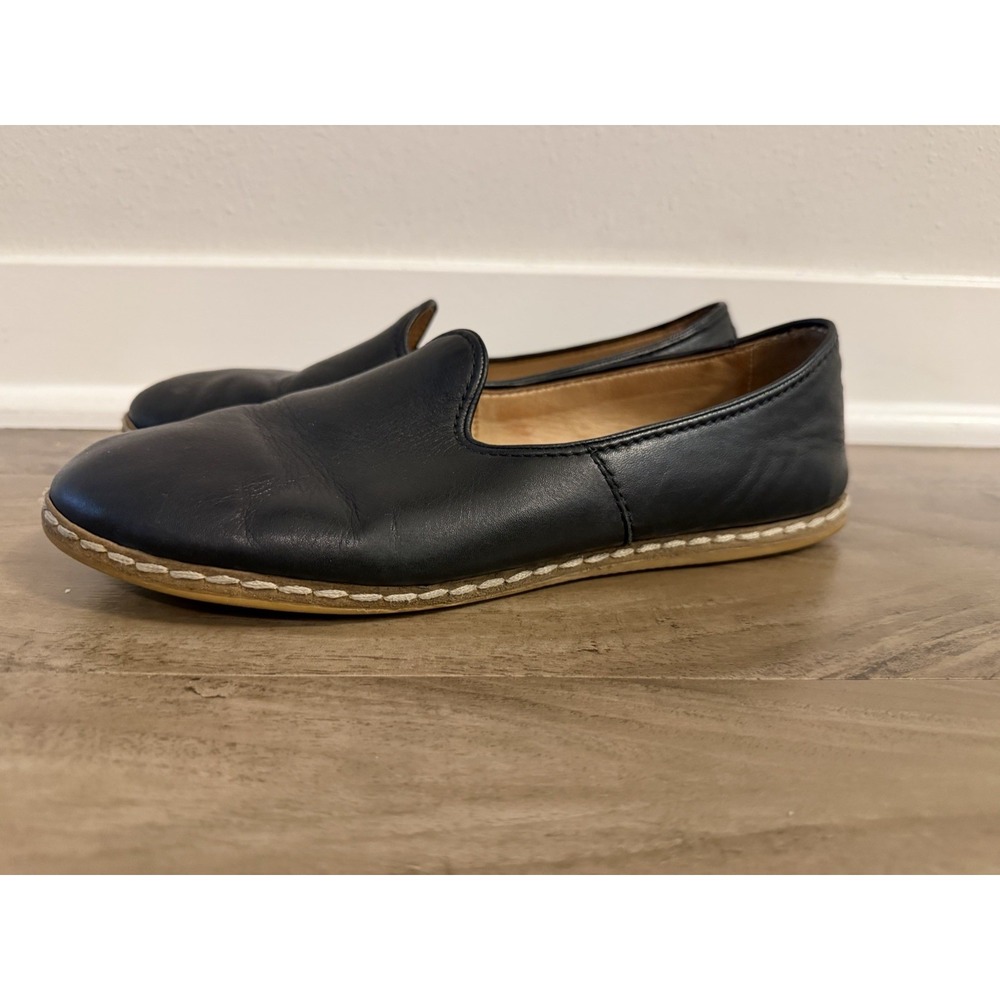 Charix Black Leather Slip On Loafers Flats Minimalist Lagenlook 40 9 Artisan